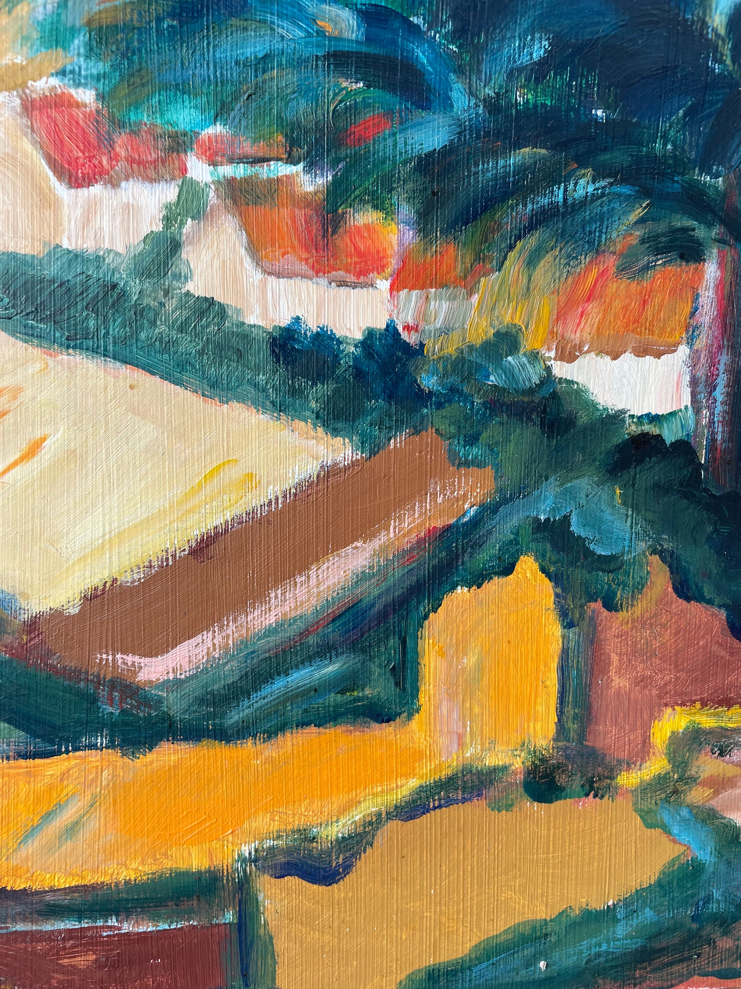 Gouache sur bois _ esprit fauvisme